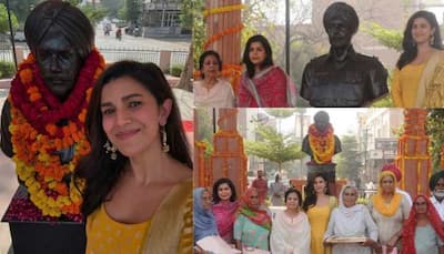 Nimrat Kaur Unveils Statue Of Father Major Bhupendra Singh In Sri Ganganagar
