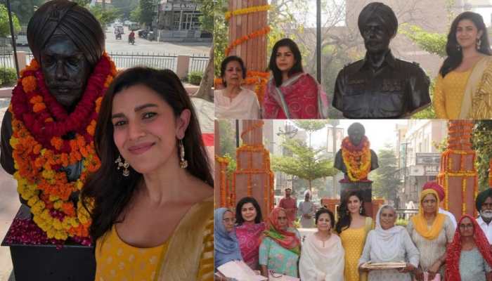 Nimrat Kaur Unveils Statue Of Father Major Bhupendra Singh In Sri Ganganagar Nimrat Kaur Unveils Statue Of Father Major Bhupendra Singh In Sri Ganganagar