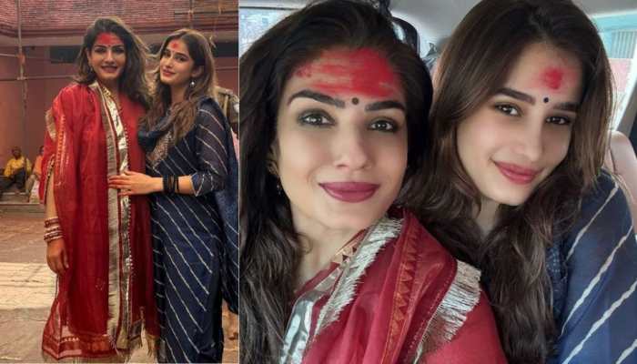 Raveena Tandon Seeks Blessings At Baidyanath Temple With Daughter Rasha 