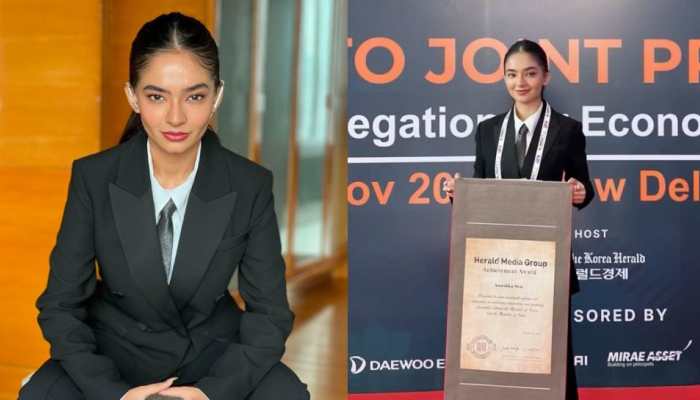 Anushka Sen Honored As Honorary Ambassador Of Korean Tourism At India-korea Partnership Business Forum