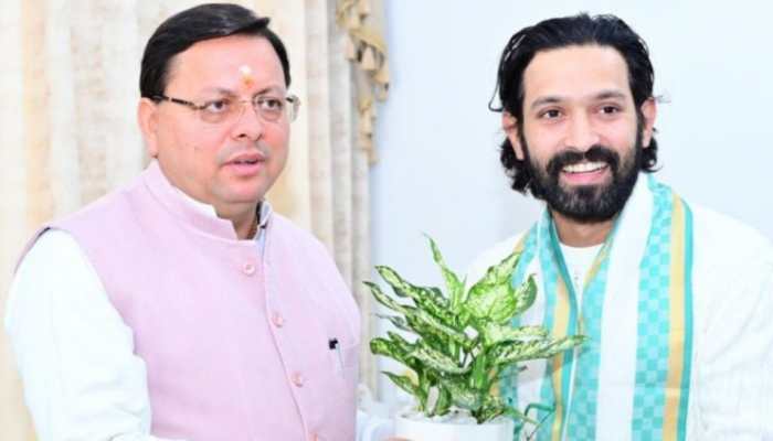 Uttarakhand CM Pushkar Singh Dhami Meets Actor Vikrant Massey 
