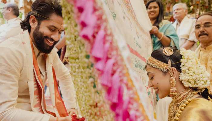 Naga Chaitanya Lovingly Ties Sobhita Mangalsutra; She Sheds Happy Tears As They Become Husband And Wife Naga Chaitanya Lovingly Ties Sobhita Mangalsutra; She Sheds Happy Tears As They Become Husband And Wife