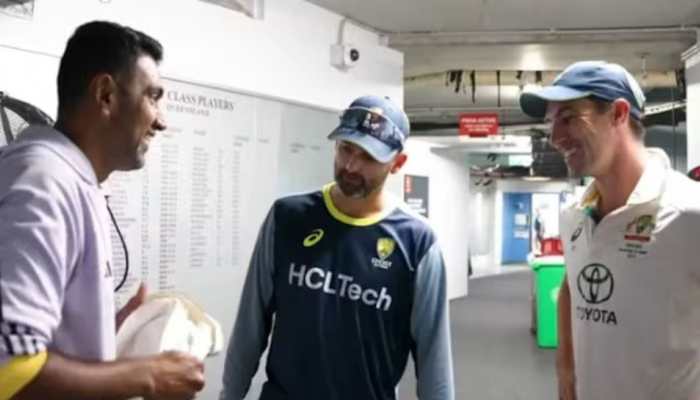 Pat Cummins, Nathan Lyon Give Signed Australian Jersey To Ravichandran Ashwin After IND vs AUS Third Test Pat Cummins, Nathan Lyon Give Signed Australian Jersey To Ravichandran Ashwin After IND vs AUS Third Test