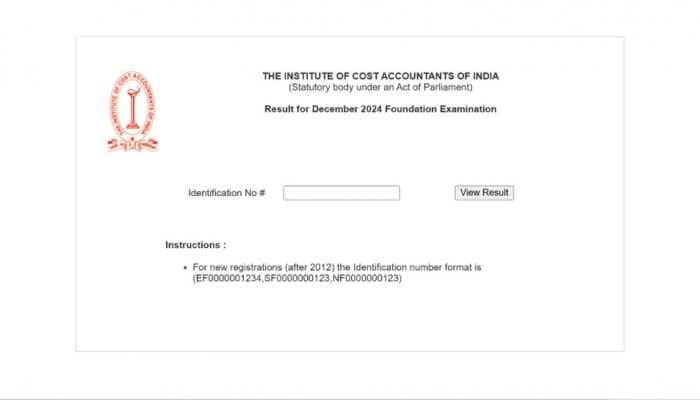 ICMAI CMA Foundation December Session Result 2024 Released At icmai.in- Check Direct Link, Steps To Download Here