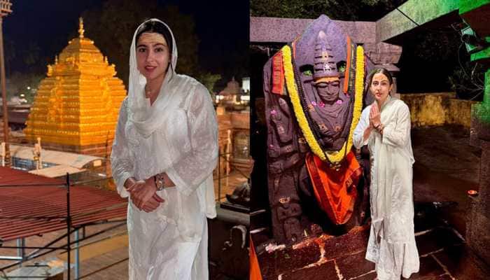 Sara Ali Khan Visits Srisailam Mallikarjuna Swamy Temple, Seeks Blessings Of 'Bholenath' - PICS