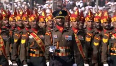 Contingents of Brigade Of The Guards, Garhwal Rifles, J-K Rifles On Kartavya Path This R-Day