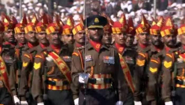 Contingents of Brigade Of The Guards, Garhwal Rifles, J-K Rifles On Kartavya Path This R-Day