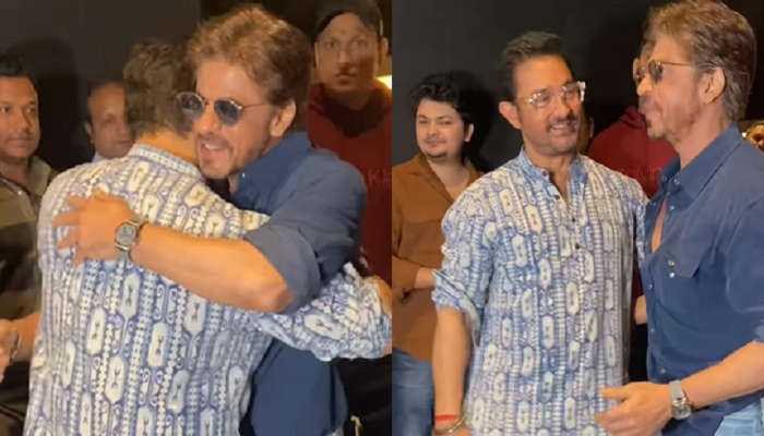Shah Rukh Khan & Aamir Khan Share A Warm Hug At Loveyapa Screening; Fans Insist To See Them Together On Screen Shah Rukh Khan & Aamir Khan Share A Warm Hug At Loveyapa Screening; Fans Insist To See Them Together On Screen