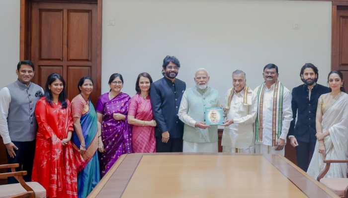 Nagarjuna, Sobhita Dhulipala, And Naga Chaitanya Meet PM Modi, Gift Book On Akkineni Nageswara Rao