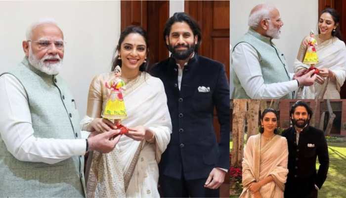 Sobhita Dhulipala Gifts Kondapalli Bommala Doll To PM Modi Surprised By His Andhra Handicraft Knowledge Sobhita Dhulipala Gifts Kondapalli Bommala Doll To PM Modi Surprised By His Andhra Handicraft Knowledge
