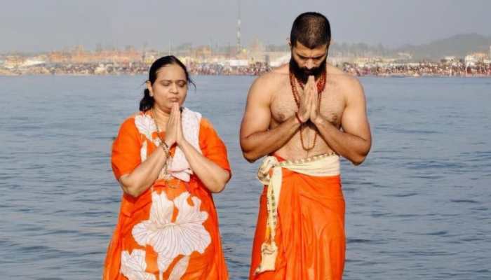 Maha Kumbh 2025: Ahead Of VD 12 Teaser, Vijay Deverakonda Takes Sacred Dip With Mother At Triveni Sangam