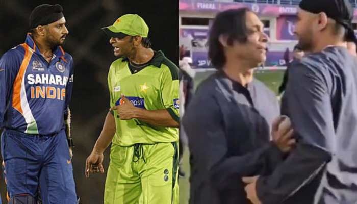 Shoaib Akhtar Vs Harbhajan Singh At ILT20 2025 Final Ahead Of India vs Pakistan Match In Champions Trophy 2025 - Watch Shoaib Akhtar Vs Harbhajan Singh At ILT20 2025 Final Ahead Of India vs Pakistan Match In Champions Trophy 2025 - Watch
