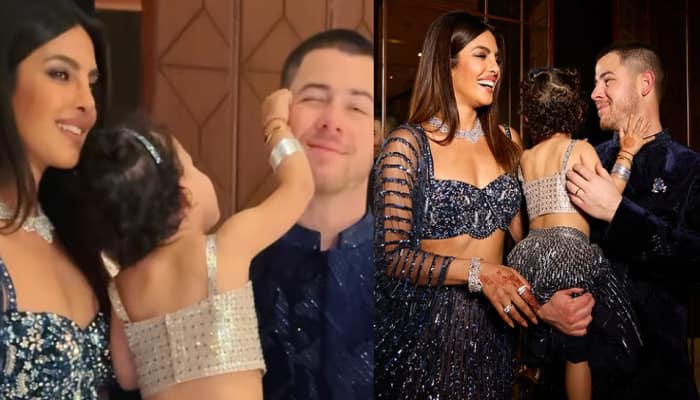Malti Marie Cannot Stop Playing With Father Nick Jonas' Face; Priyanka Chopra Adorably Watches Her