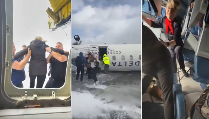 Delta Plane Crash Harrowing Video Shows Passenger Crawling Out Of The