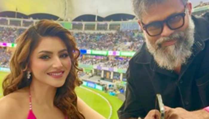 At India vs Pakistan Match, Urvashi Rautela Meets 'Pushap' Director Sukumar - See Pic