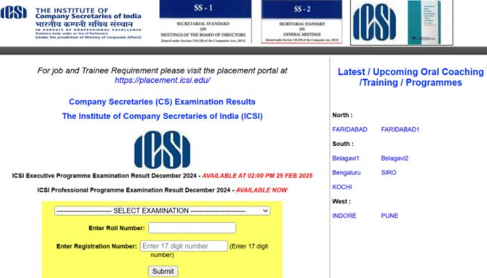 ICSI CS Professional December Result 2024 Declared At icsi.edu- Check Direct Link, Toppers' List Here