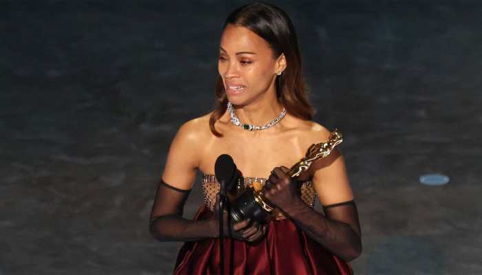 Oscars 2025: Zoe Saldana Breaks Down While Accepting Supporting Actress Oscar Award, Says ' I'm A Proud Child Of Immigrant Parents'