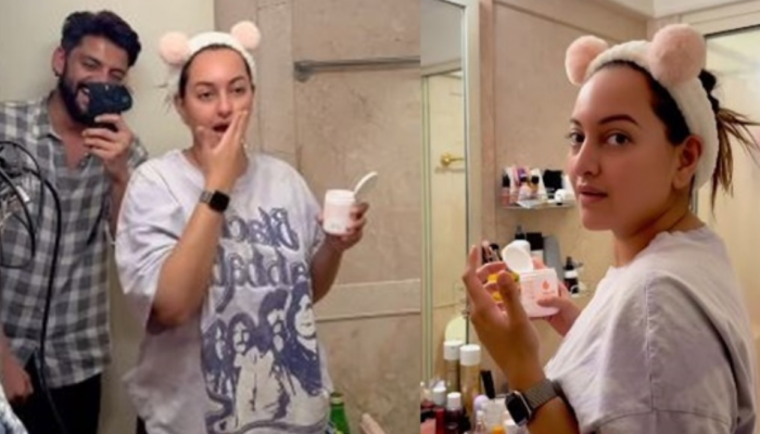 Sonakshi Sinha Reveals Her Secret To Glowing Skin, Shares Fun Video With Zaheer Iqbal Sonakshi Sinha Reveals Her Secret To Glowing Skin, Shares Fun Video With Zaheer Iqbal