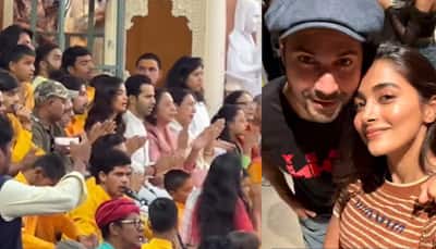 Varun Dhawan And Pooja Hegde Attends Ganga Aarti At Rishikesh's Parmarth Niketan Ashram