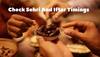 Sehri timing