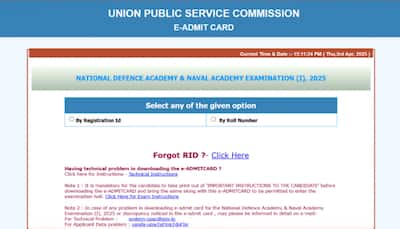 UPSC NDA NA 1 Admit Card 2025 Released At upsc.gov.in- Check Direct Link, Steps To Download Hall Tickets Here
