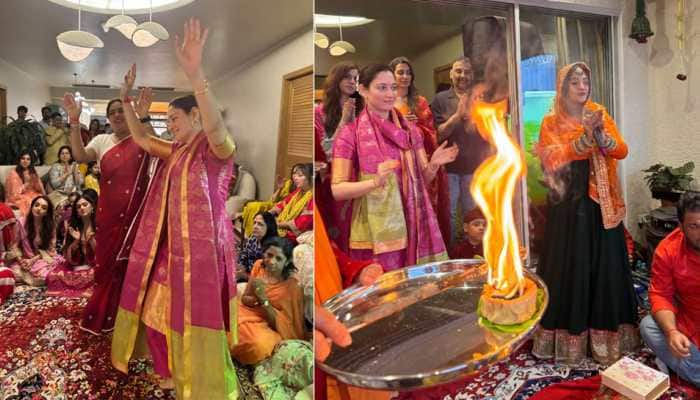 Step Inside Tamannaah Bhatia’s Mata Ki Chowki, Actress Wore Temple Prasad Saree Turned Into Gorgeous Suit; Fam-Jam Dances &amp; Sings Together!