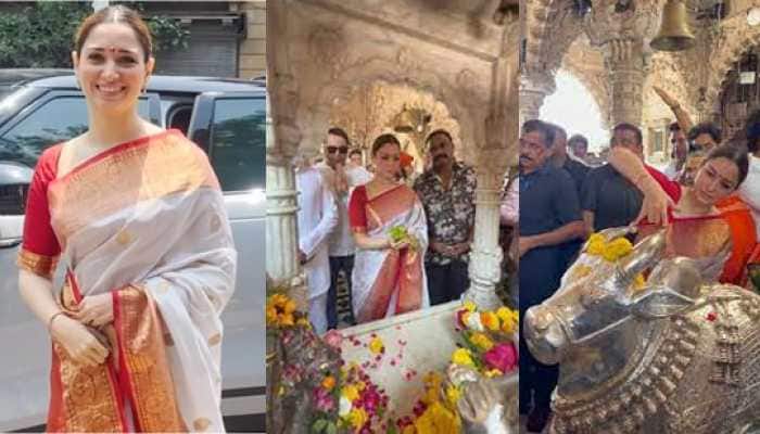 Tamannaah Bhatia Wore Red-White Silk Saree To Babulnath Temple - Know Why!