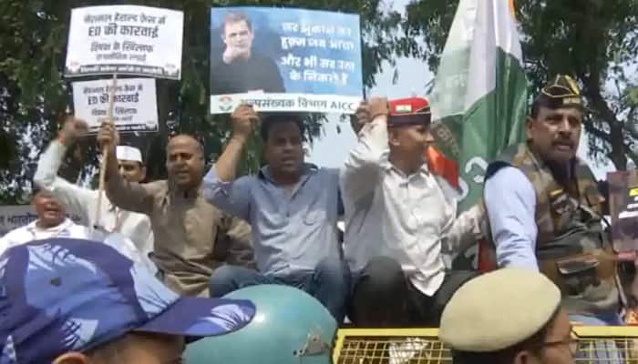 'Politically Motivated': Congress Stages Protests Against BJP And ED After Chargesheet Filed Against Rahul, Sonia Gandhi In National Herald Case
