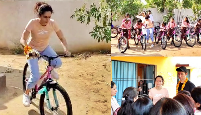 Taapsee Pannu Empowers Barabanki Girls With Education And Bicycles During Annual Visit Taapsee Pannu Empowers Barabanki Girls With Education And Bicycles During Annual Visit