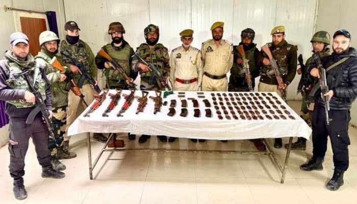 Police And Army Bust Hideout In Machil, Kupwara; Huge Cache Of Arms And Ammunition RecoveredPolice And Army Bust Hideout In Machil, Kupwara; Huge Cache Of Arms And Ammunition Recovered
