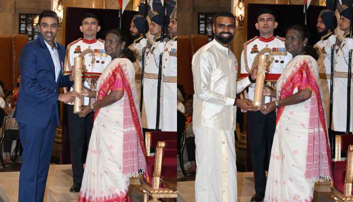 Ravichandran Ashwin, PR Sreejesh Receive Padma Awards From President Droupadi Murmu: WATCH