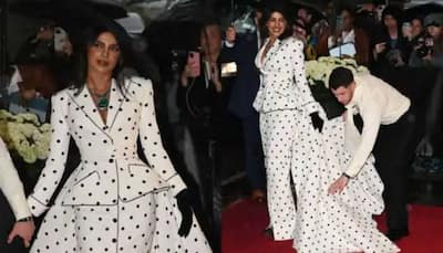 Priyanka Chopra Stuns In Polka Dot Balmain Suit At Met Gala 2025 