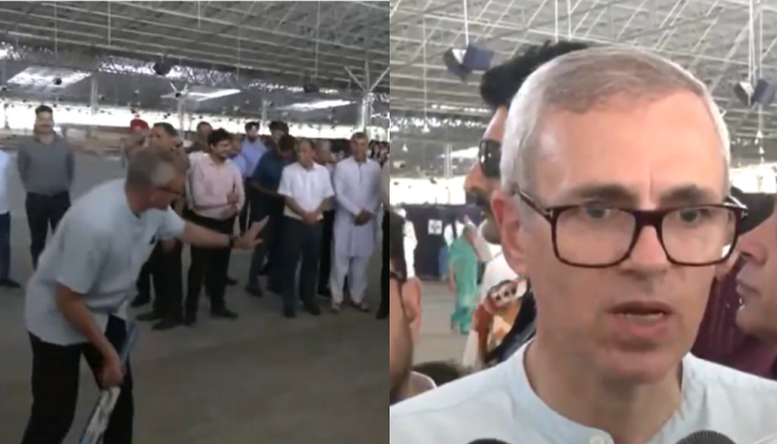 Moment Of Joy Amid Tensions: J-K CM Omar Abdullah Plays Cricket With Kid At Samba Relief Camp – WATCH Moment Of Joy Amid Tensions: J-K CM Omar Abdullah Plays Cricket With Kid At Samba Relief Camp – WATCH