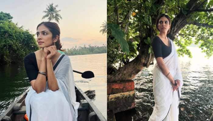 Malavika Mohanan’s White Saree Look In Kerala's Backwaters Goes Viral