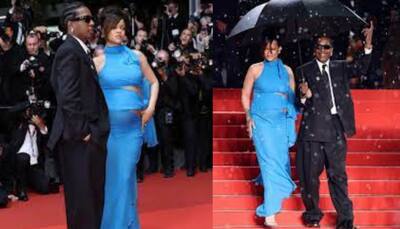Cannes 2025: Rihanna Stuns In Blue Cutout Dress At Red Carpet, Flaunts Baby Bump In Style