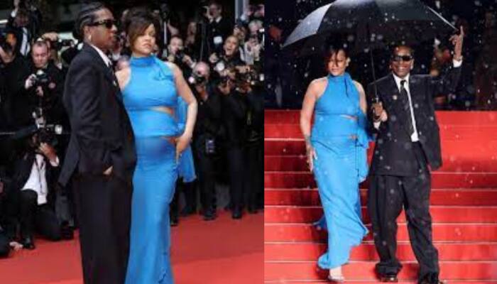 Cannes 2025: Rihanna Stuns In Blue Cutout Dress At Red Carpet, Flaunts Baby Bump In Style