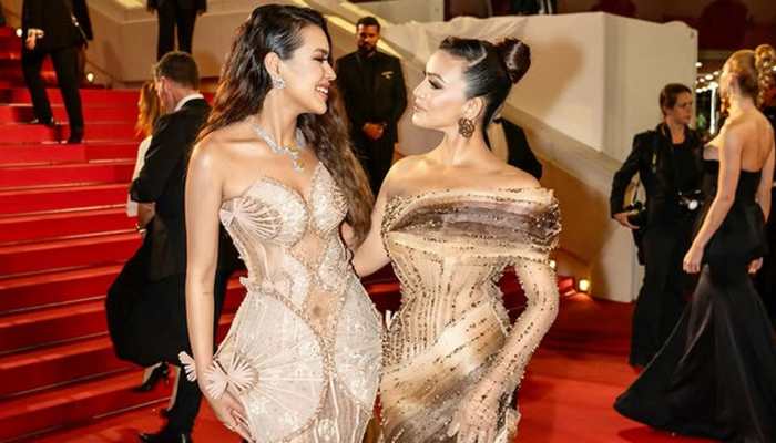 THIS Assamese Mother-Daughter Duo Urmimala Boruah &amp; Snigdha Boruah's Cannes 2025 Red Carpet's Gowns Made From Bamboo Fans, Inspired By Banyan Tree - PICS