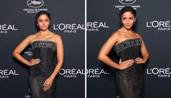 Alia Bhatt Dazzles Again At Cannes In Stunning Blue Bejewelled Gown By Giorgio Armani – See Pics