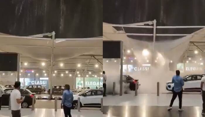Waterfall-Like Visuals At Delhi Airport After Heavy Rains, Congress Shares Video – WATCH
