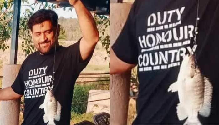 MS Dhoni Spotted Fishing In Patriotic Gear Amid IPL 2025 Exit And Retirement
