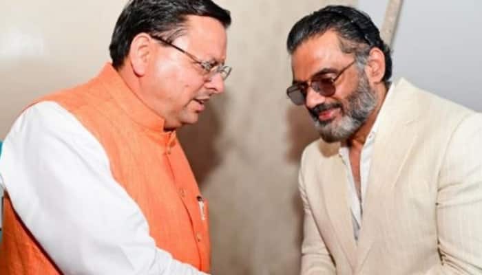 Suniel Shetty Meets Uttarakhand CM Pushkar Singh Dhami In Dehradun