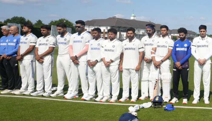 India vs India A: Players Wear Black Armbands, Observe Silence For Ahmedabad Plane Crash Victims - See Pics India vs India A: Players Wear Black Armbands, Observe Silence For Ahmedabad Plane Crash Victims - See Pics
