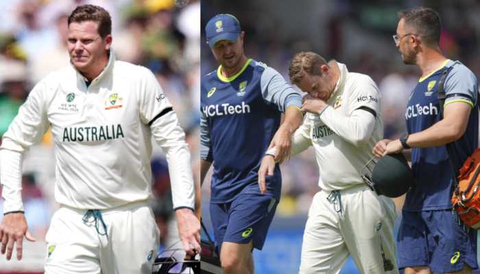Bad News For Australia In WTC Final ! Steve Smith Leaves Field In Pain After Hurting Finger - WATCH Bad News For Australia In WTC Final ! Steve Smith Leaves Field In Pain After Hurting Finger - WATCH