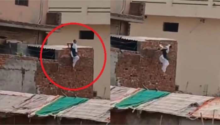 Caught On Camera: Married Woman's Bold Leap From Baghpat OYO Hotel Roof, Video Goes Viral | WATCH