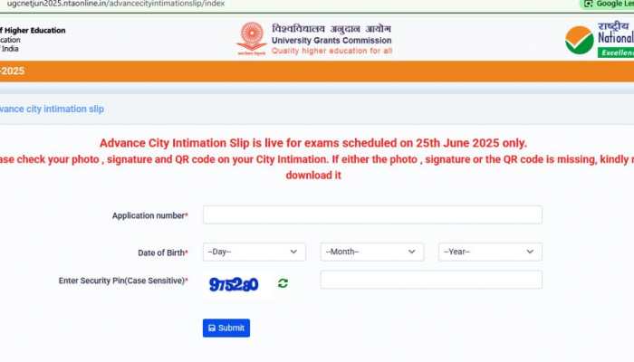 UGC NET 2025 Advanced City Intimation Slip OUT At ugcnet.nta.ac.in- Check Direct Link To Download Here