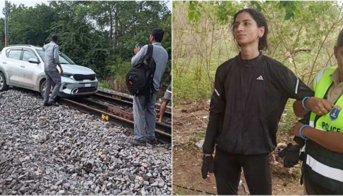 WATCH: Viral Video Shows Woman Driving Car On Telangana Railway Tracks, 15 Trains Diverted WATCH: Viral Video Shows Woman Driving Car On Telangana Railway Tracks, 15 Trains Diverted