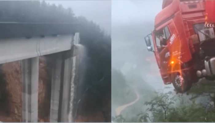 WATCH: Truck Dangles Mid-Air From Collapsed China Bridge With Driver Inside, Terrifying Video Goes Viral
