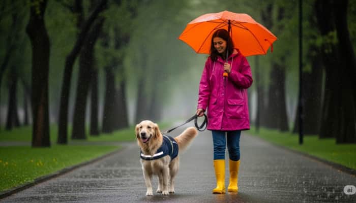 Walk Safe, Even When It Pours: 8 Monsoon Walk Precautions Every Pet Parent Needs 