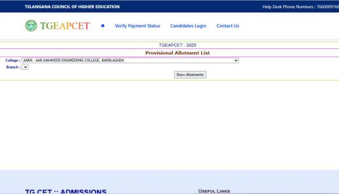 TS EAMCET Allotment Result 2025 OUT At tgeapcet.nic.in- Check Direct Link, Other Details Here TS EAMCET Allotment Result 2025 OUT At tgeapcet.nic.in- Check Direct Link, Other Details Here