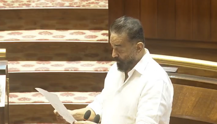 Roll, Camera, Action... And Oath! Kamal Haasan Sworn In As Rajya Sabha MP In Tamil Roll, Camera, Action... And Oath! Kamal Haasan Sworn In As Rajya Sabha MP In Tamil